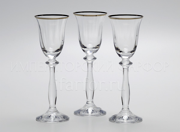 Goblets set for vodka Crystal 6/6 Angela