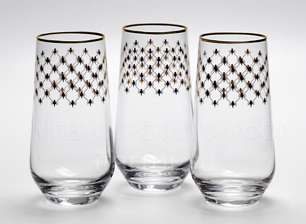 Set of glasses for water, juice Gold-net 6/6 European