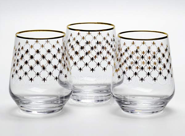 Set of glasses for whiskey, juice Gold-net 6/6 European