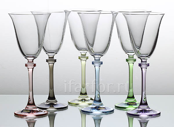 Goblets set for wine Harlequin 6/6 ALEXANDRA