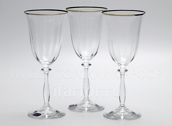 Goblets set for wine Crystal 6/6 Angela