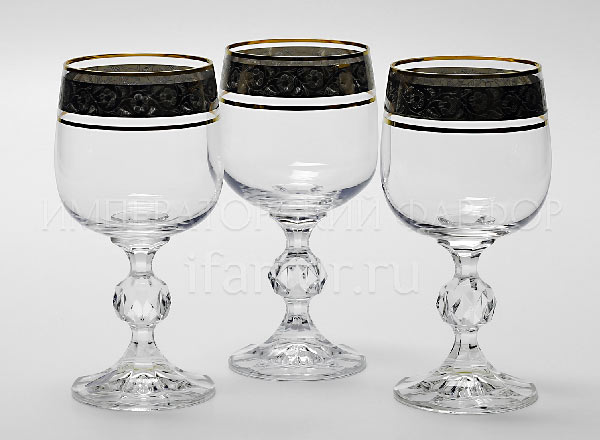 Goblets set for wine Floral ornament 6/6 KLAUDIESTERNA