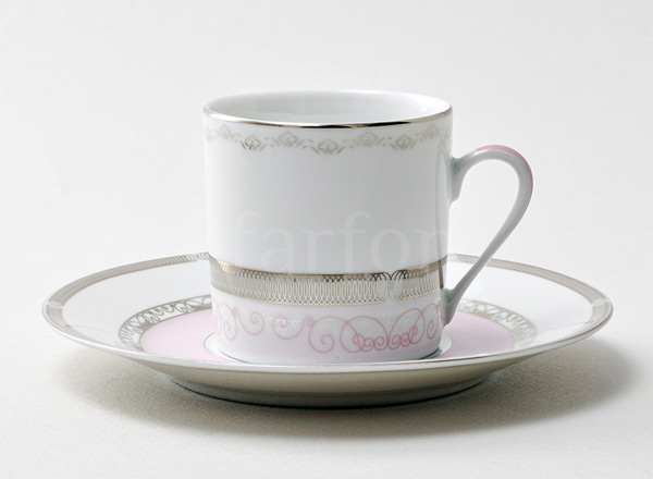 Cup and saucer Coffee Margot Rose RICHELIEU