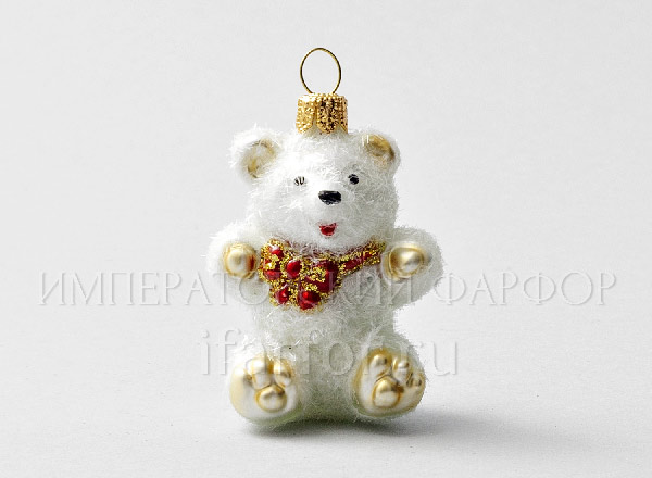 Christmas tree toy Teddy bear.Teddy bear white