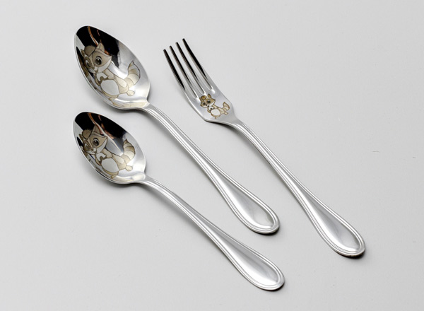 Set of cutlery for child Raccoon