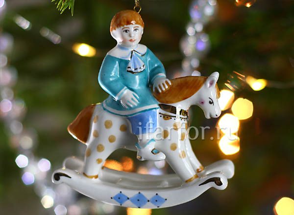 Christmas tree toy Boy on the horse