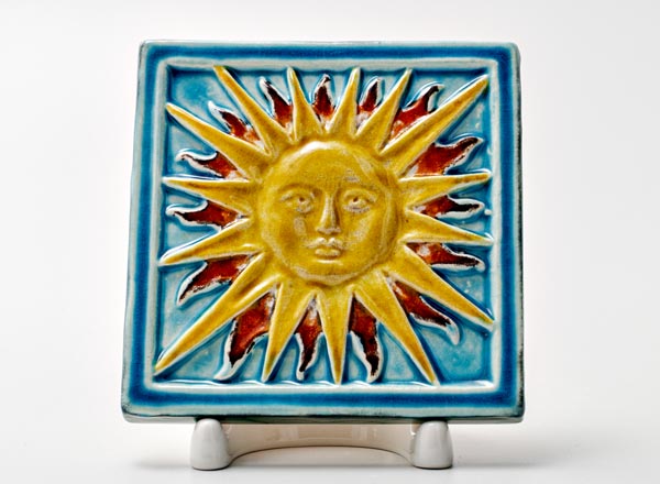 Изразец малый Солнце 3 бирюзовый