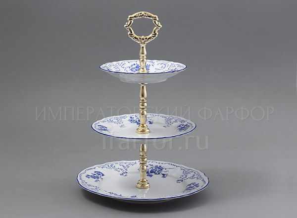 Serving stand three-tiered Bernadotte Blue Roses Bernadotte