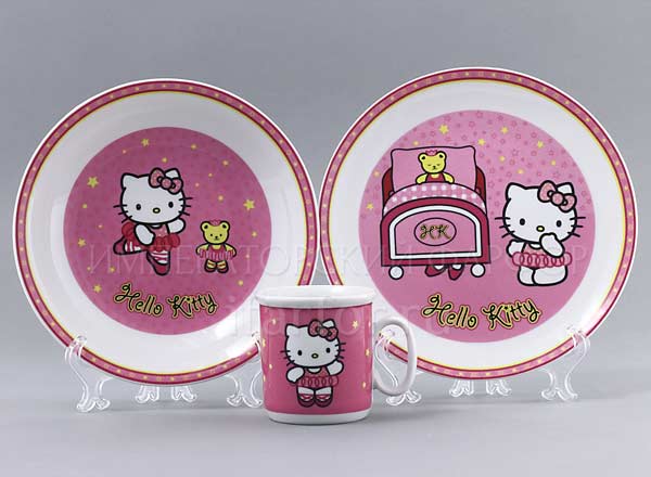 Set in a case for children in a gift box Pink Kitty THUN