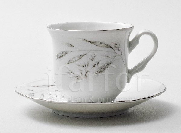 Cup and saucer tea Silver spikes Constance