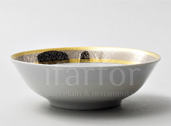 Salad bowl Wide platinum gold plated Opal