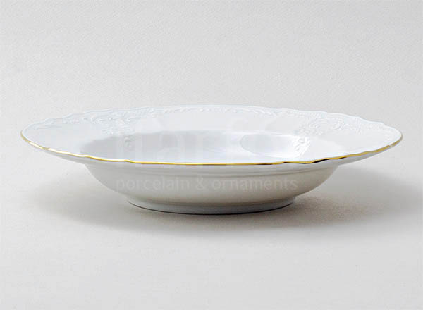 Plate deep Bernadotte White Pattern