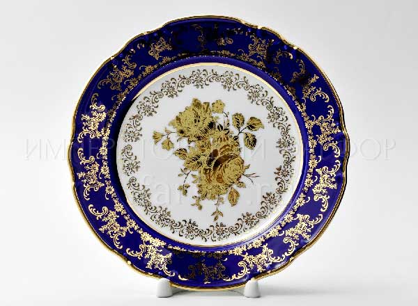 Plate dessert Constance Golden rose Cobalt