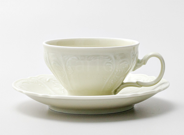 Cup and saucer tea Bernadotte Undecorated Be-Ivory Bernadotte