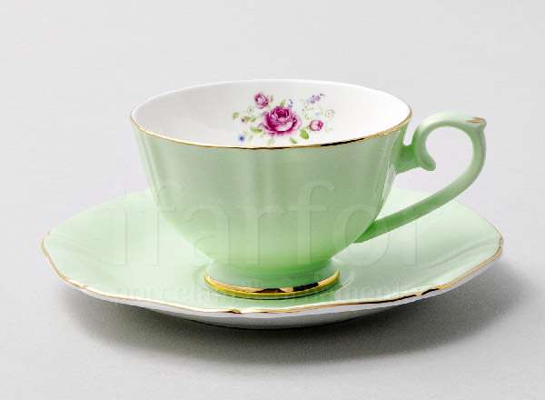 Cup and saucer tea Seasons. Light green Repast