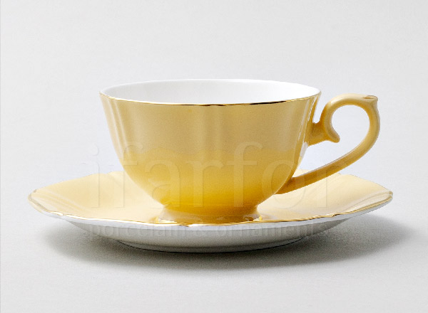 Cup and saucer tea Seasons. Yellow Repast