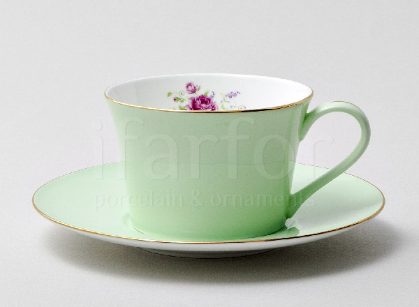 Cup and saucer tea Seasons. Light green Mozambique