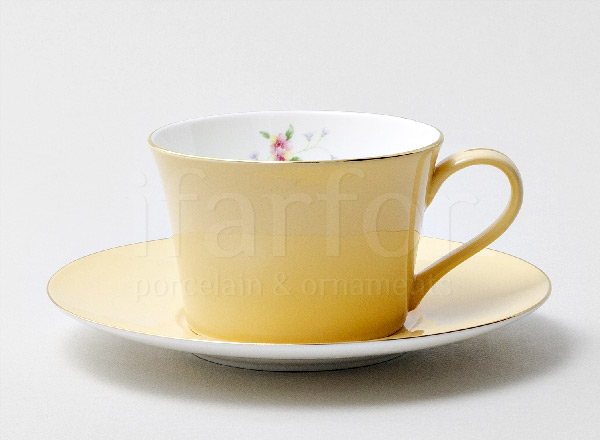 Cup and saucer tea Seasons. Yellow Mozambique