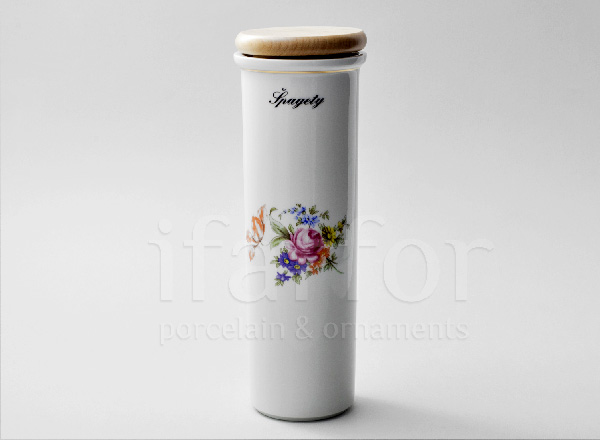 Jar with a wooden lid for bulk products Flower motif DUBI