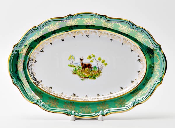 Dish/ platter oval second grade Hunting Green Maria Teresa