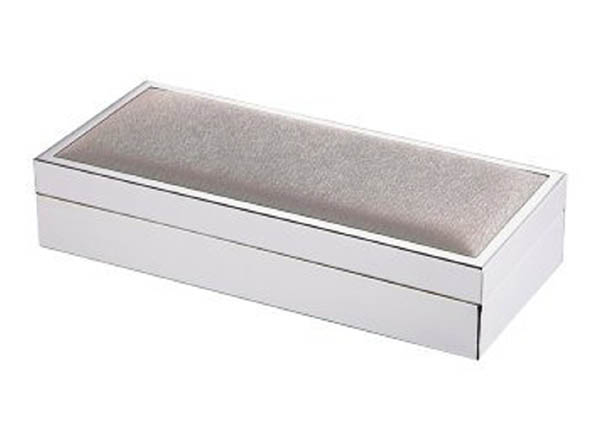 Casket for adornment items Fibre (silver) Rectangular