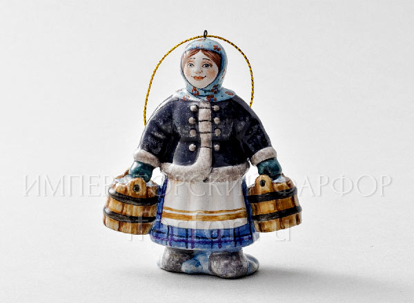 Christmas tree toy Peasant woman with buckets