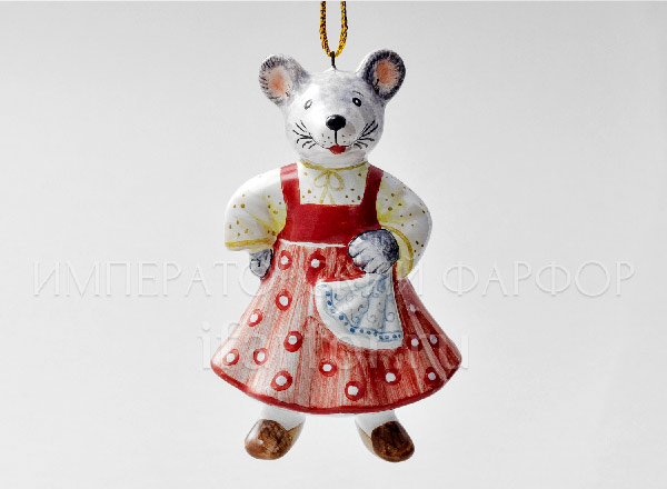 Christmas tree toy Mouse in a sundress