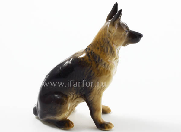 Sculpture German shepherd (small size) Brown