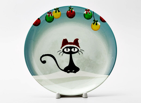 Decorative plate  Black cat