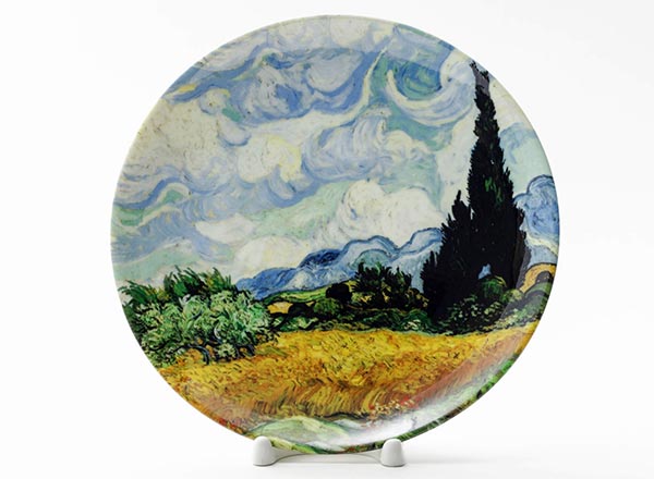 Decorative plate Vincent van Gogh Wheatfield with cypress