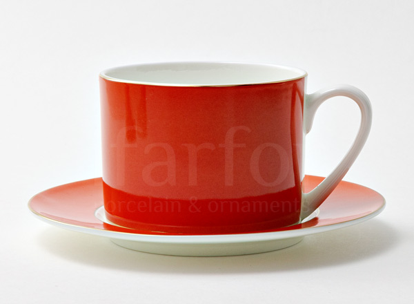 Cup and saucer tea Alice red 4 Prima