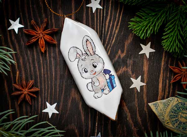 Christmas tree toy Candy 1 Hare with a gift