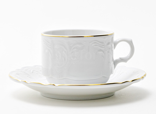 Cup and saucer tea Bernadotte White Pattern Bernadotte