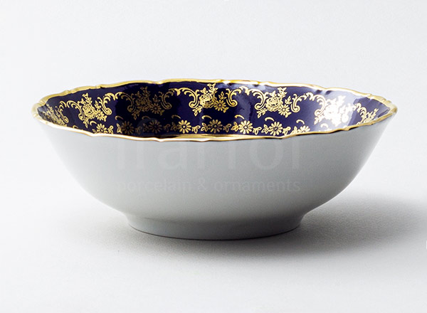 Salad bowl round Cobalt Flower Ophelia