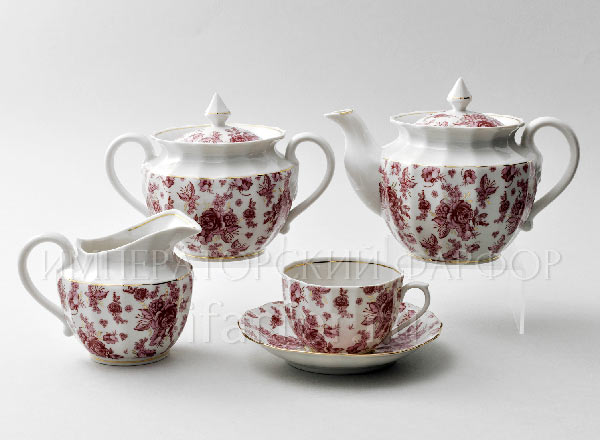 Tea Set Aster pink 6/15 Empire