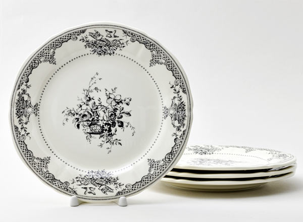 Set of plates Table FLEURS DEPAREILLEES GIEN Champagne