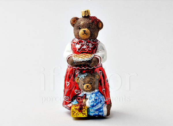 Christmas tree toy in a gift box 210х130мм Teddy bear. Teddy Bear Mom