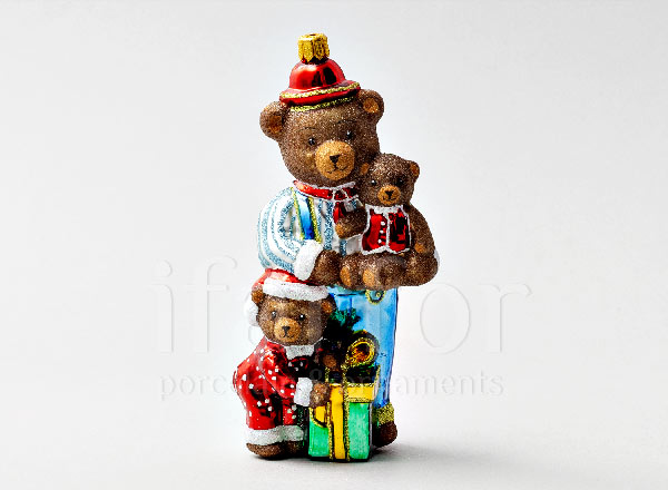 Christmas tree toy in a gift box 210х130мм Teddy bear. Teddy bear dad