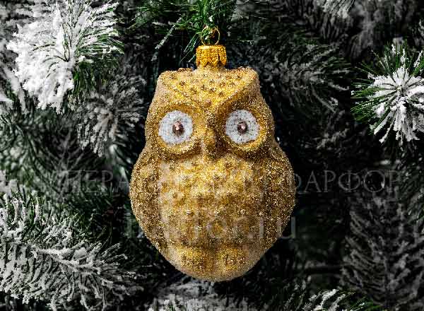 Christmas tree toy Owl Gold owl