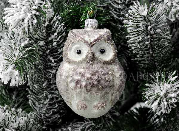 Christmas tree toy Owl Silver