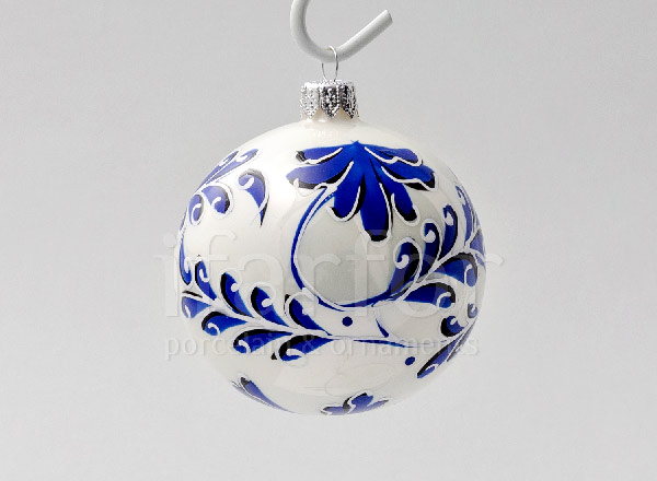 Christmas tree toy Christmas ball Holland. Snow covered branches