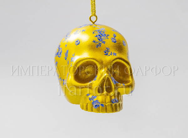 Christmas tree toy Skull Gold