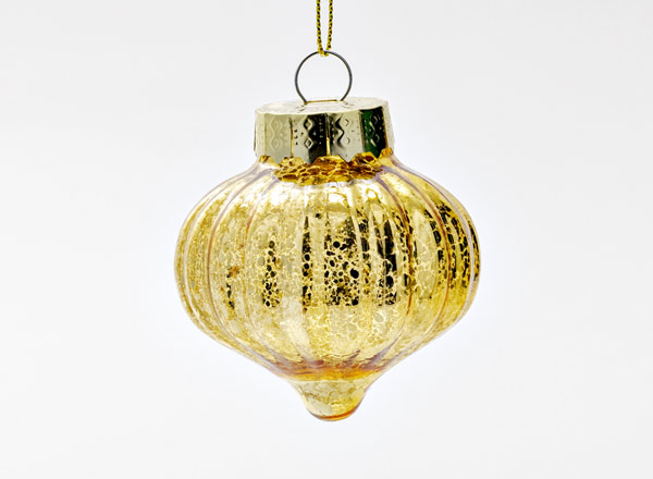 Christmas tree toy Ribbed onion Golden