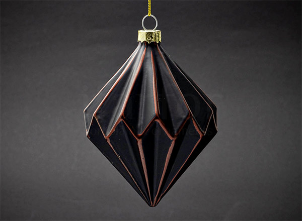 Christmas tree toy Multifaceted black rhombus 1