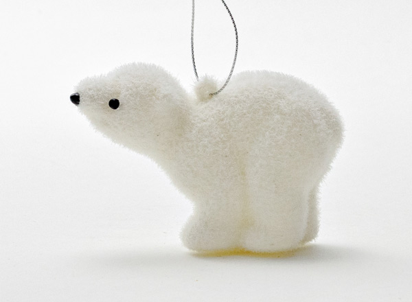 Елочная игрушка Белый медвежонок 1