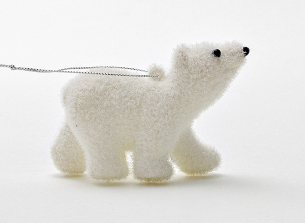 Елочная игрушка Белый медвежонок 2
