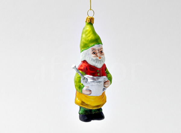 Christmas tree toy Dwarf with a watering can