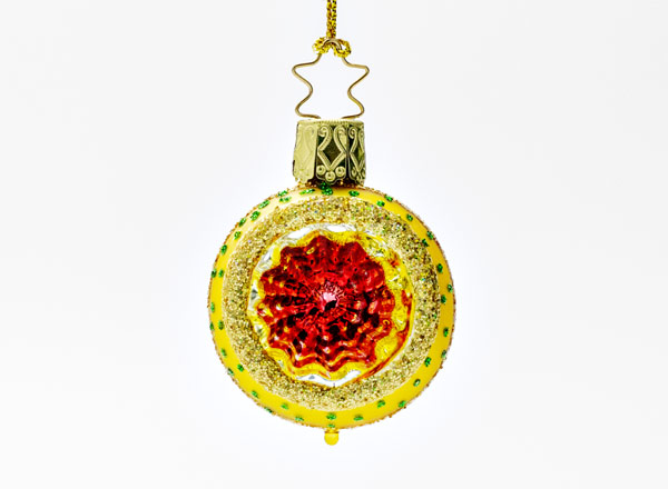 Christmas tree toy Yellow reflector ball