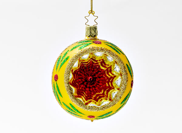 Christmas tree toy Yellow reflector ball