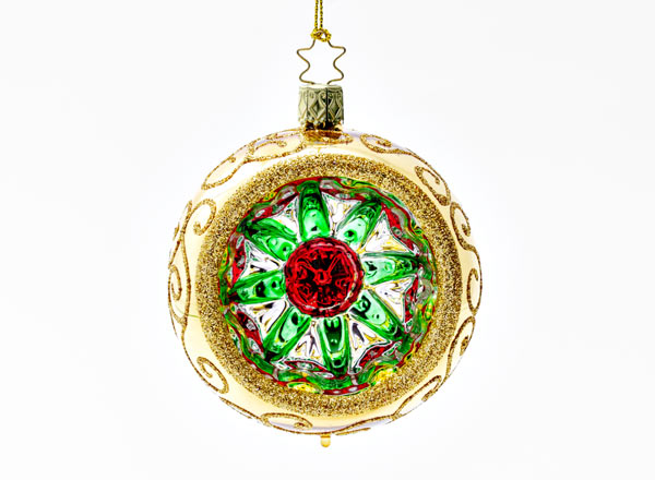Christmas tree toy Reflector ball Holly inky gold